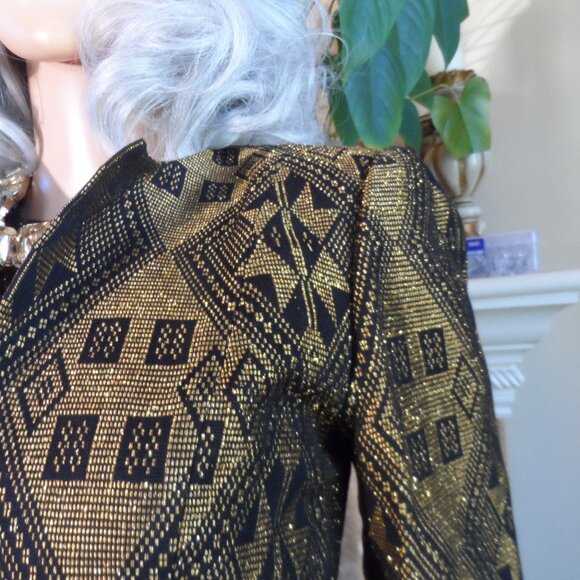 Christian Lacroix Paris 2000's Collection Black Gold Brocade Dress Set Size S - Picture 8 of 16